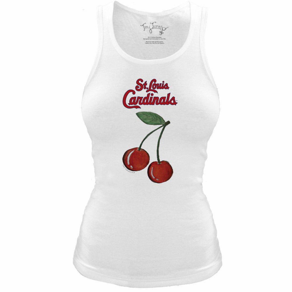 St. Louis Cardinals Tiny Turnip Women's Fitted Cherries Tri-Blend Tank Top - MLB