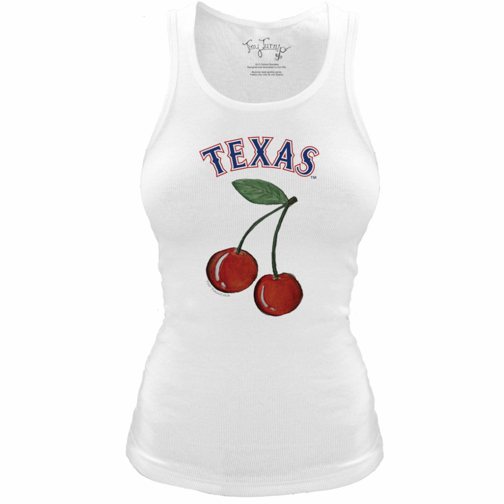 Texas Rangers Tiny Turnip Women's Fitted Cherries Tri-Blend Tank Top - MLB