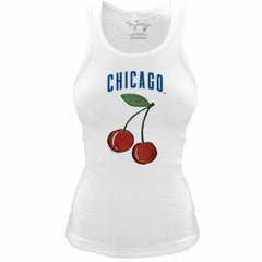 Chicago Cubs Tiny Turnip Women's Fitted Cherries Tri-Blend Tank Top - MLB