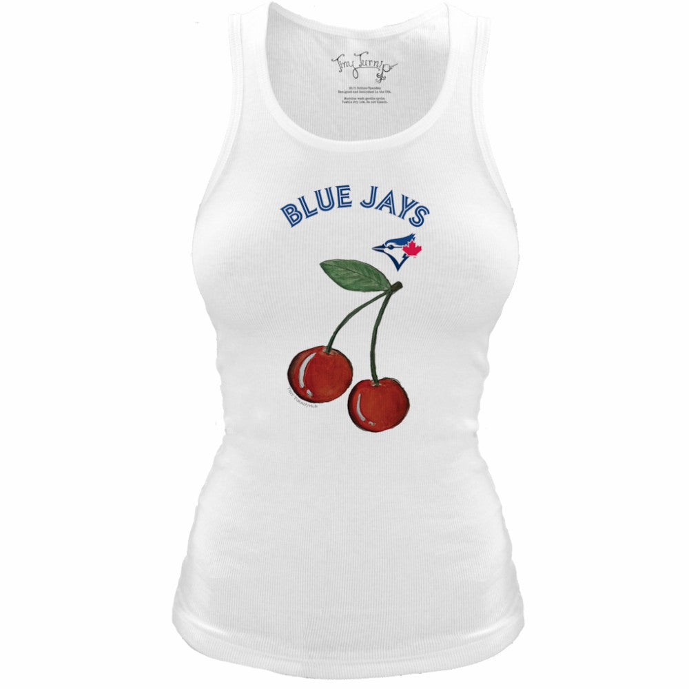 Toronto Blue Jays Tiny Turnip Women's Fitted Cherries Tri-Blend Tank Top - MLB