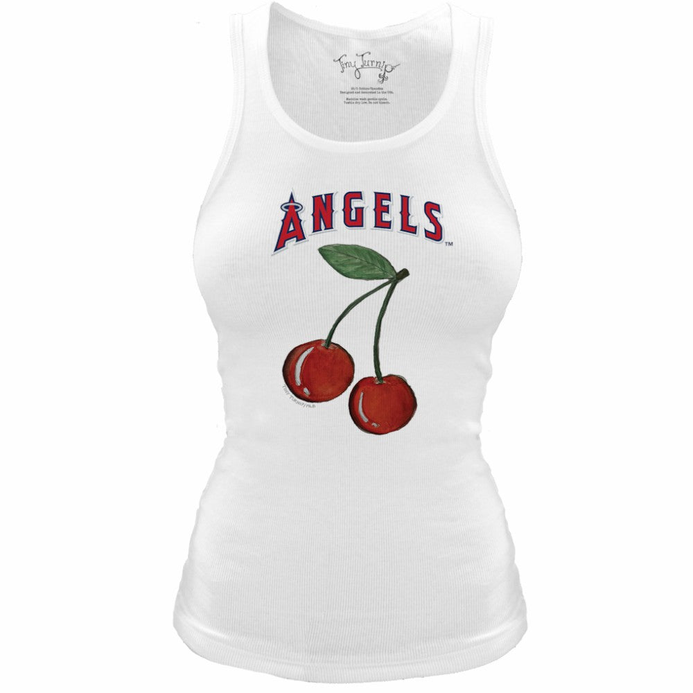 Los Angeles Angels Tiny Turnip Women's Fitted Cherries Tri-Blend Tank Top - MLB