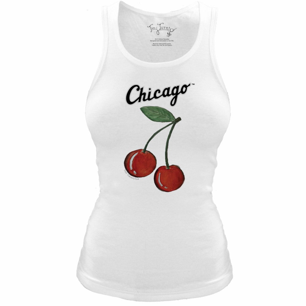 Chicago White Sox Tiny Turnip Women's Fitted Cherries Tri-Blend Tank Top - MLB