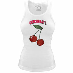 Cincinnati Reds Tiny Turnip Women's Fitted Cherries Tri-Blend Tank Top - MLB