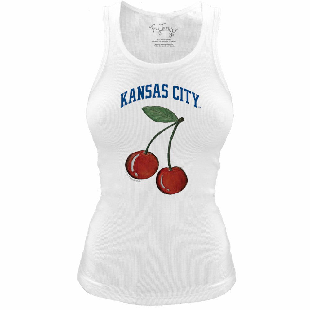 Kansas City Royals Tiny Turnip Women's Fitted Cherries Tri-Blend Tank Top - MLB
