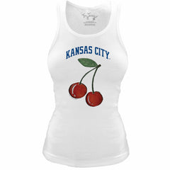Kansas City Royals Tiny Turnip Women's Fitted Cherries Tri-Blend Tank Top - MLB