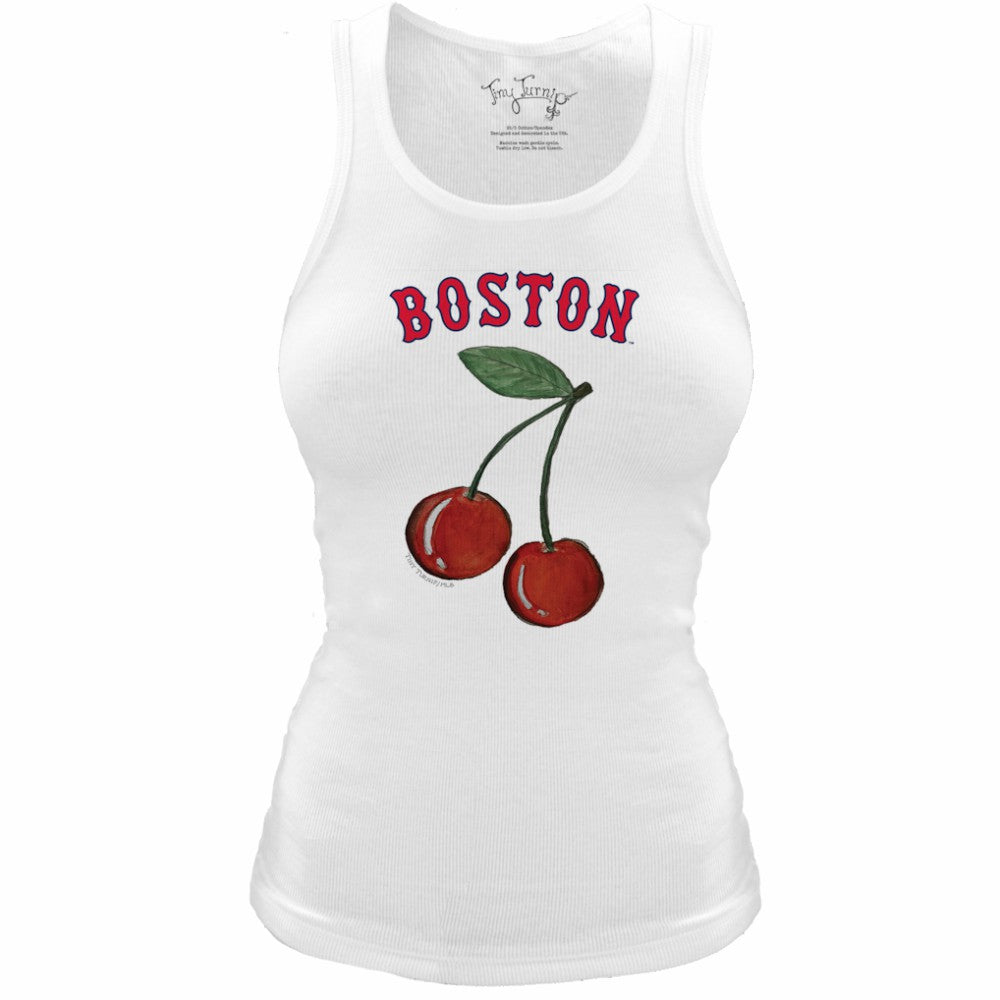 Boston Red Sox Tiny Turnip Women's Fitted Cherries Tri-Blend Tank Top - MLB