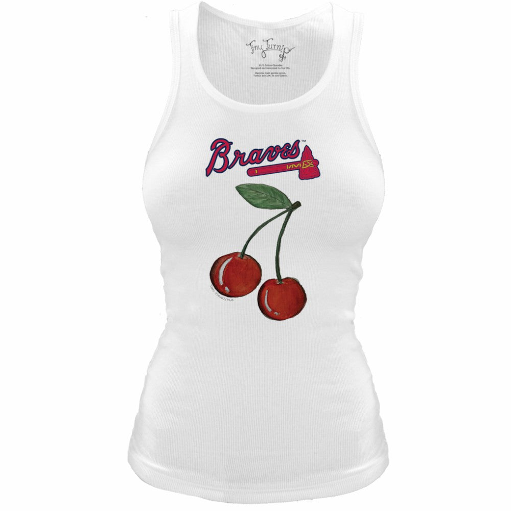Atlanta Braves Tiny Turnip Women's Fitted Cherries Tri-Blend Tank Top - MLB