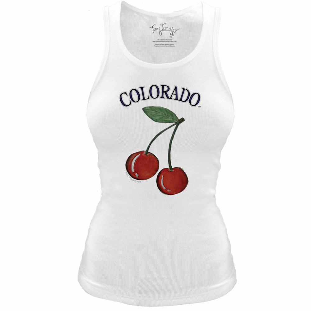 Colorado Rockies Tiny Turnip Women's Fitted Cherries Tri-Blend Tank Top - MLB