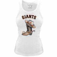 San Francisco Giants Tiny Turnip Women's Fitted Vintage Cowboy Boot Tri-Blend Tank Top - MLB