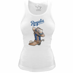 Kansas City Royals Tiny Turnip Women's Fitted Vintage Cowboy Boot Tri-Blend Tank Top - MLB