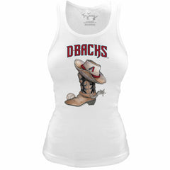 Arizona Diamondbacks Tiny Turnip Women's Fitted Vintage Cowboy Boot Tri-Blend Tank Top - MLB