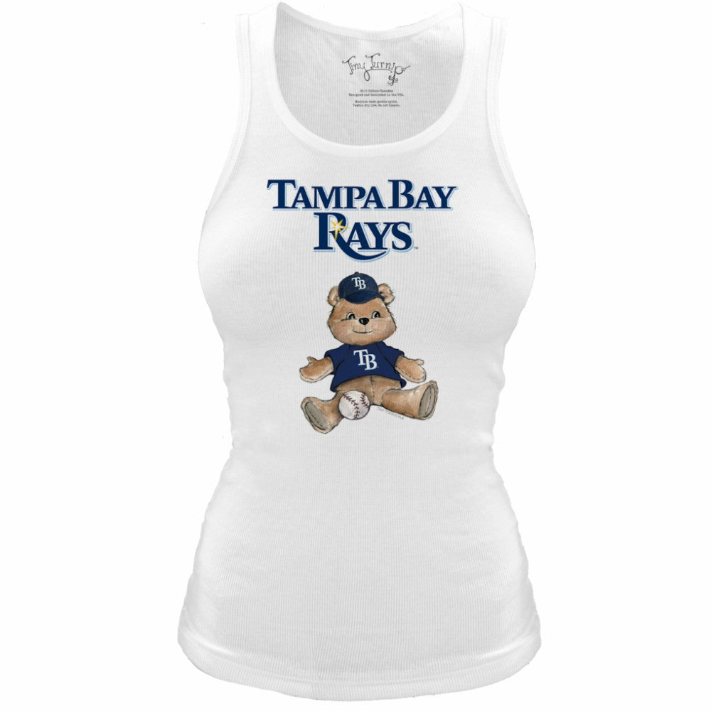 Tampa Bay Rays Tiny Turnip Women's Fitted Teddy Bear Tri-Blend Tank Top - MLB