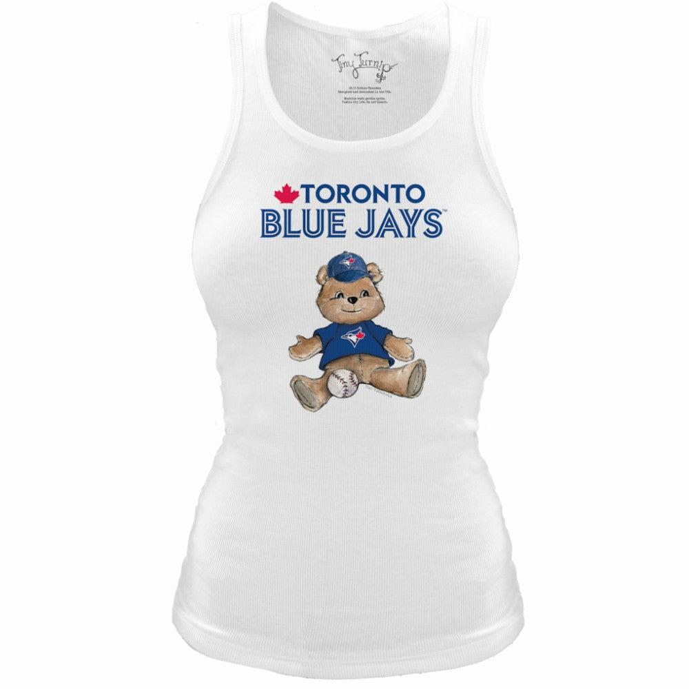 Toronto Blue Jays Tiny Turnip Women's Fitted Teddy Bear Tri-Blend Tank Top - MLB