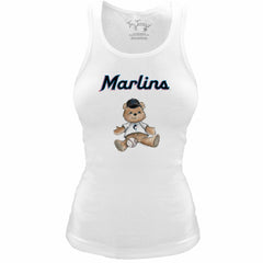 Miami Marlins Tiny Turnip Women's Fitted Teddy Bear Tri-Blend Tank Top - MLB