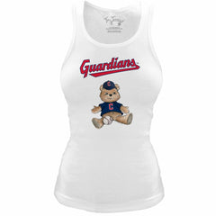 Cleveland Guardians Tiny Turnip Women's Fitted Teddy Bear Tri-Blend Tank Top - MLB