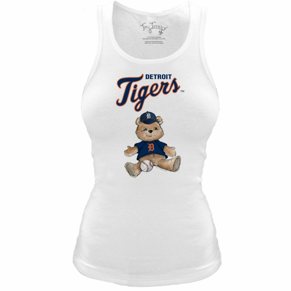 Detroit Tigers Tiny Turnip Women's Fitted Teddy Bear Tri-Blend Tank Top - MLB