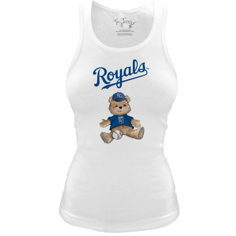 Kansas City Royals Tiny Turnip Women's Fitted Teddy Bear Tri-Blend Tank Top - MLB
