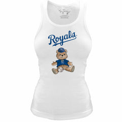 Kansas City Royals Tiny Turnip Women's Fitted Teddy Bear Tri-Blend Tank Top - MLB