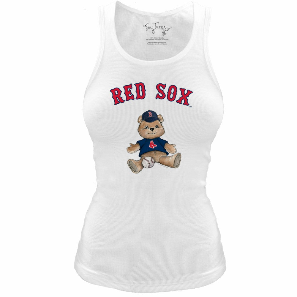 Boston Red Sox Tiny Turnip Women's Fitted Teddy Bear Tri-Blend Tank Top - MLB