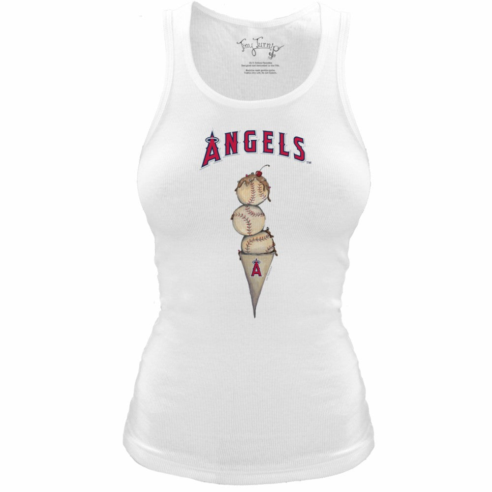 Los Angeles Angels Tiny Turnip Women's Fitted Triple Scoop Tri-Blend Tank Top - MLB