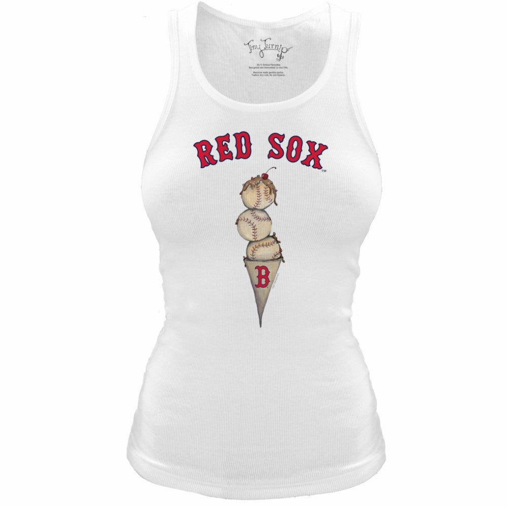 Boston Red Sox Tiny Turnip Women's Fitted Triple Scoop Tri-Blend Tank Top - MLB