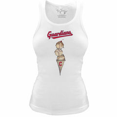 Cleveland Guardians Tiny Turnip Women's Fitted Triple Scoop Tri-Blend Tank Top - MLB