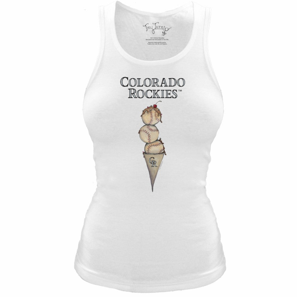 Colorado Rockies Tiny Turnip Women's Fitted Triple Scoop Tri-Blend Tank Top - MLB