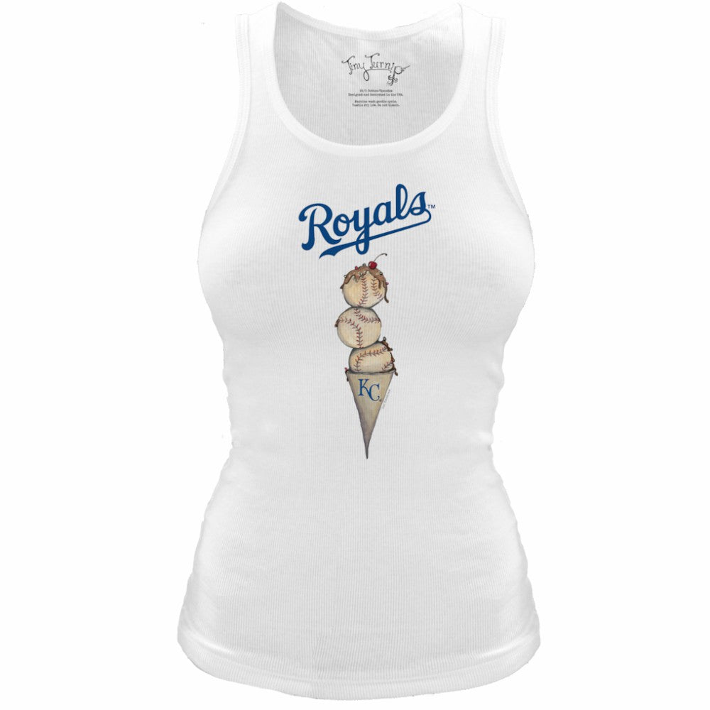 Kansas City Royals Tiny Turnip Women's Fitted Triple Scoop Tri-Blend Tank Top - MLB