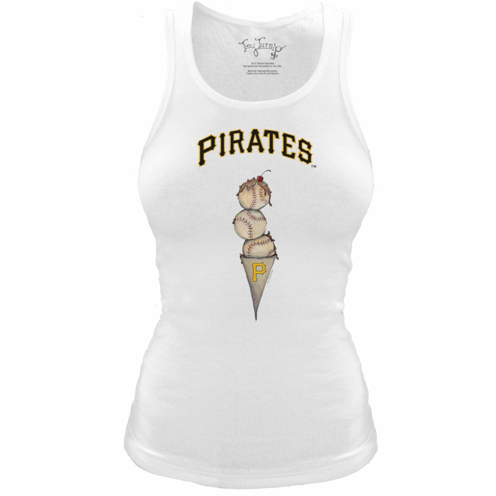 Pittsburgh Pirates Tiny Turnip Women's Fitted Triple Scoop Tri-Blend Tank Top - MLB
