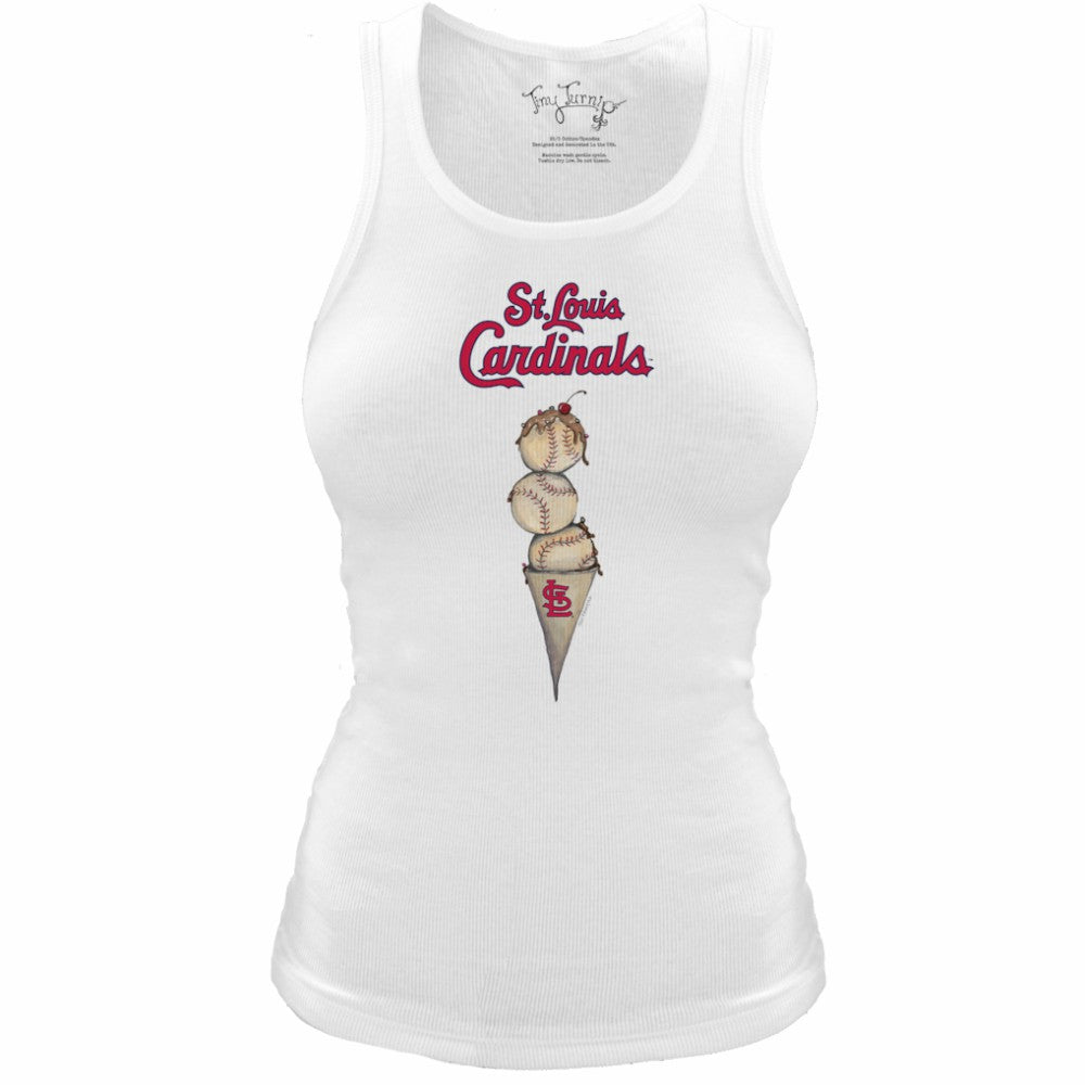 St. Louis Cardinals Tiny Turnip Women's Fitted Triple Scoop Tri-Blend Tank Top - MLB