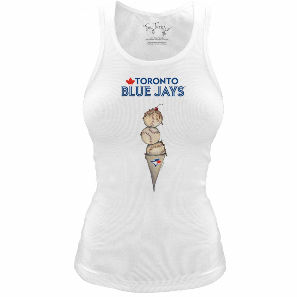 Toronto Blue Jays Tiny Turnip Women's Fitted Triple Scoop Tri-Blend Tank Top - MLB