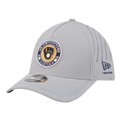 Milwaukee Brewers New Era Patch 39THIRTY A-Frame M-Crown Perforated Flex Hat - MLB