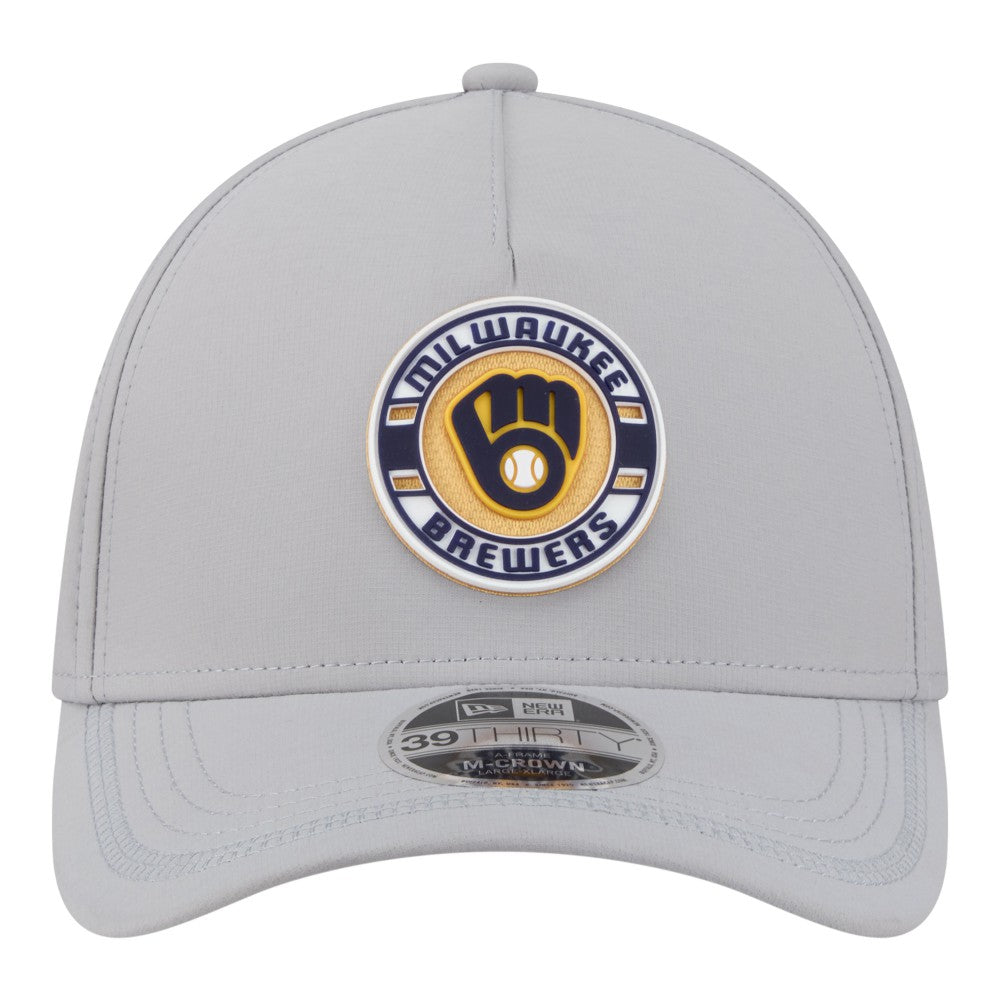 Milwaukee Brewers New Era Patch 39THIRTY A-Frame M-Crown Perforated Flex Hat - MLB
