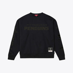 Pittsburgh Penguins Mitchell & Ness Unisex Phantom Fleece Crew Neck Sweatshirt - Black - NHL