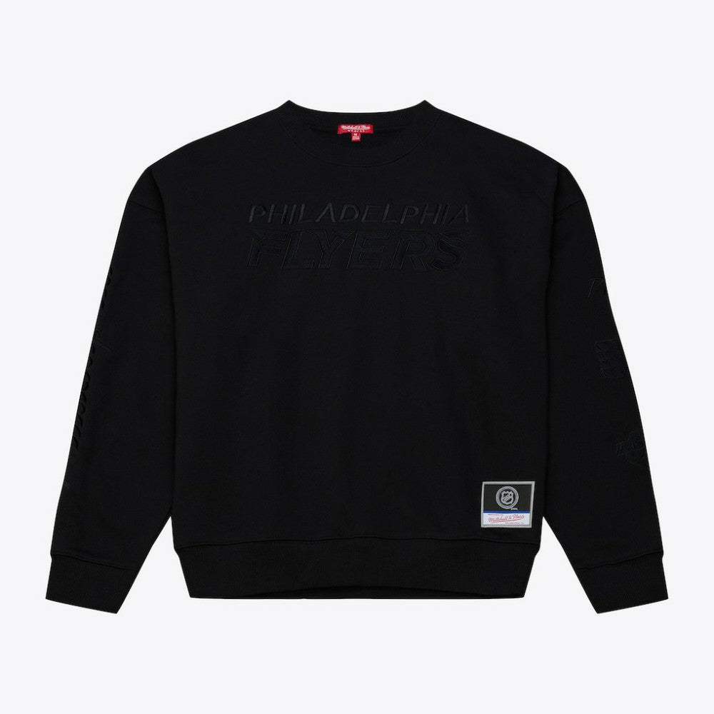 Philadelphia Flyers Mitchell & Ness Unisex Phantom Fleece Crew Neck Sweatshirt - Black - NHL