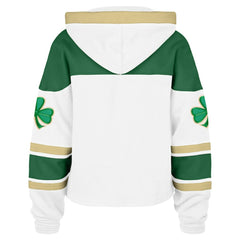 Boston Bruins '47 Women's McLucky Cropped Lacer Hoodie - White - NHL
