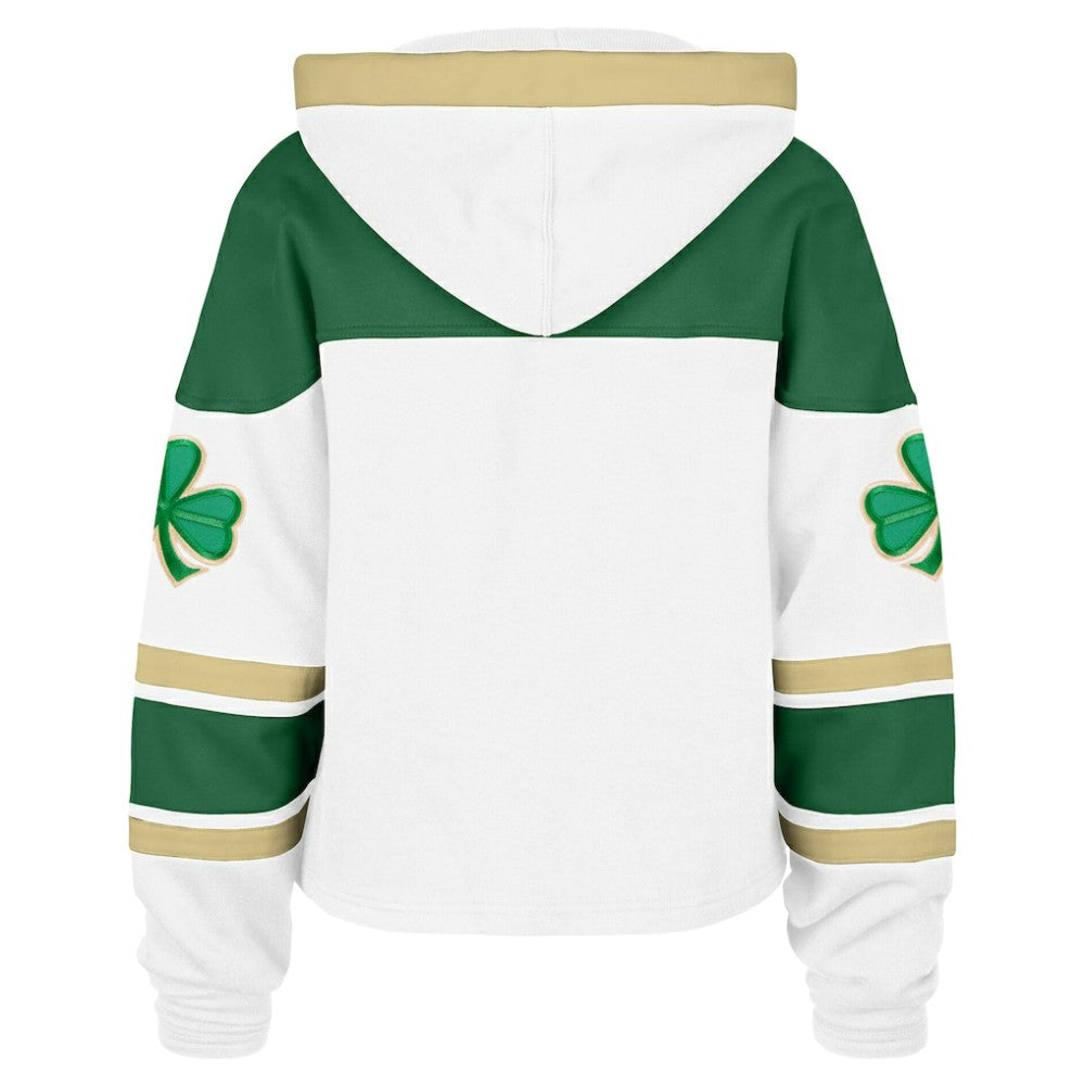 New York Rangers '47 Women's McLucky Cropped Lacer Hoodie - White - NHL