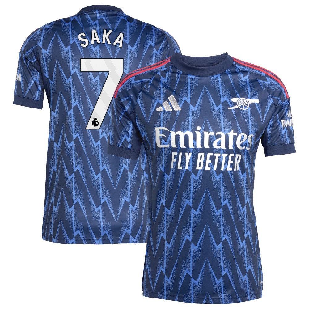 Bukayo Saka Arsenal 2025/26 Away Replica Player Jersey Blue | Adidas Online