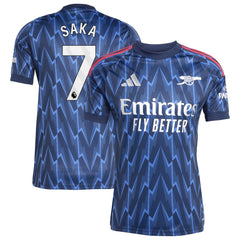 Bukayo Saka Arsenal 2025/26 Away Replica Player Jersey Blue | Adidas Online