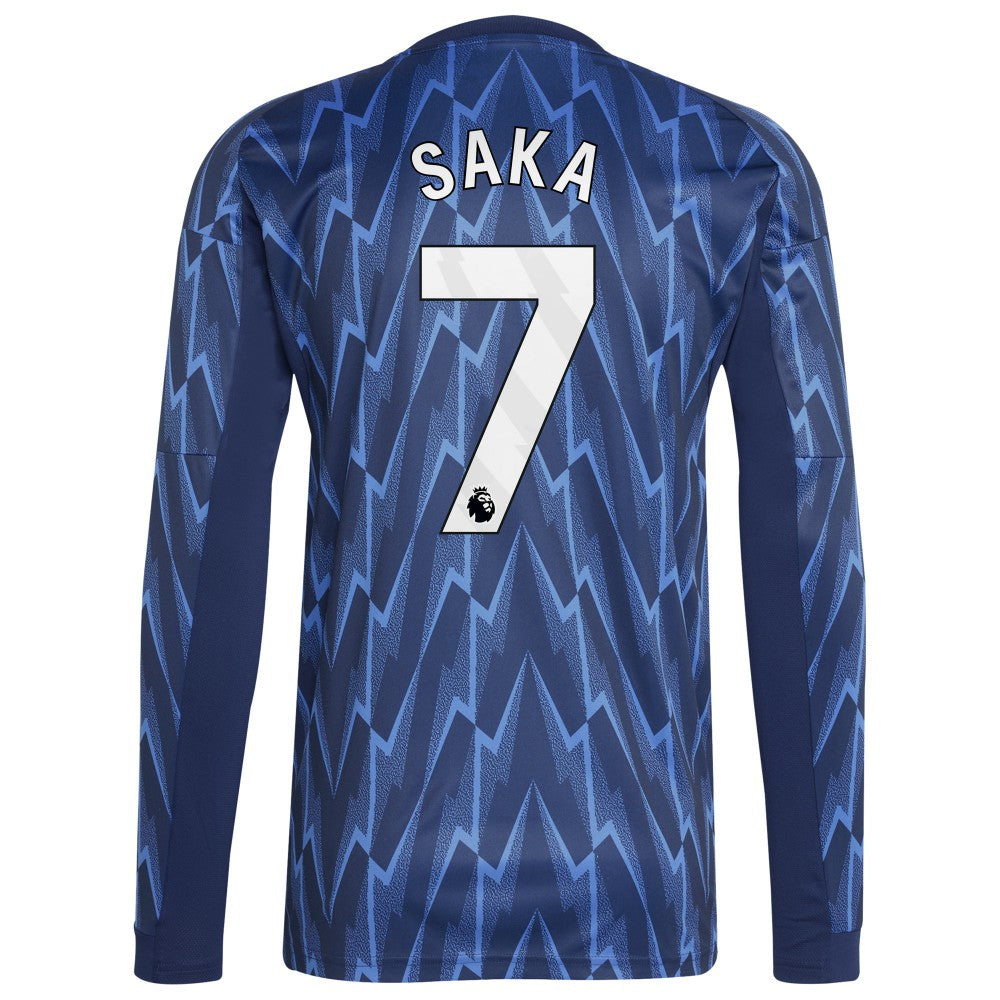 Bukayo Saka Arsenal 2025/26 Away Replica Long Sleeve Player Jersey Blue | Adidas cheap