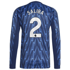 William Saliba Arsenal 2025/26 Away Replica Long Sleeve Player Jersey Blue | Adidas cheap