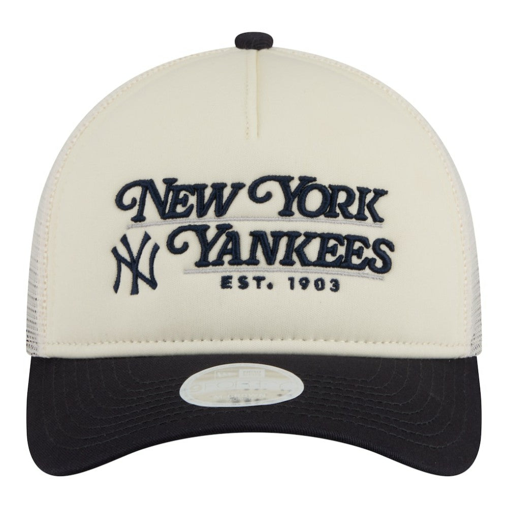 New York Yankees New Era Women's Retro 9FORTY M-Crown A-Frame Trucker Adjustable Hat - MLB