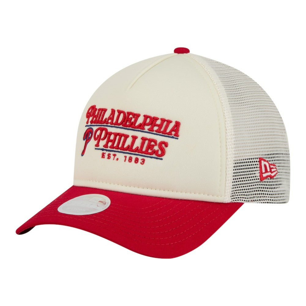 Philadelphia Phillies New Era Women's Retro 9FORTY M-Crown A-Frame Trucker Adjustable Hat - MLB