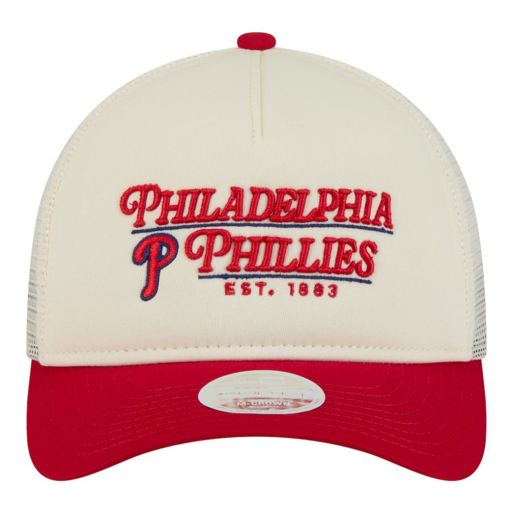 Philadelphia Phillies New Era Women's Retro 9FORTY M-Crown A-Frame Trucker Adjustable Hat - MLB