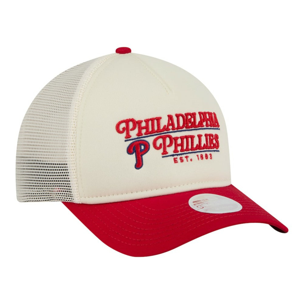 Philadelphia Phillies New Era Women's Retro 9FORTY M-Crown A-Frame Trucker Adjustable Hat - MLB