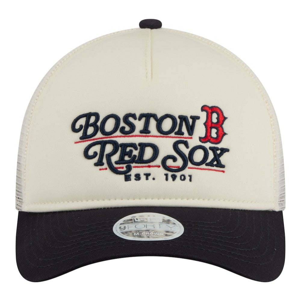 Boston Red Sox New Era Women's Retro 9FORTY M-Crown A-Frame Trucker Adjustable Hat - MLB