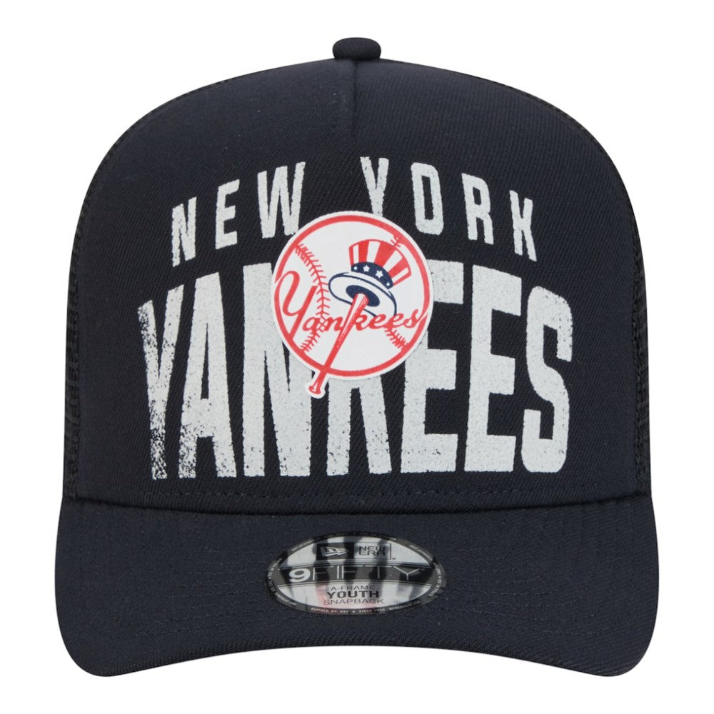 New York Yankees New Era Youth Logo Fade A-Frame 9FIFTY Snapback Hat - MLB