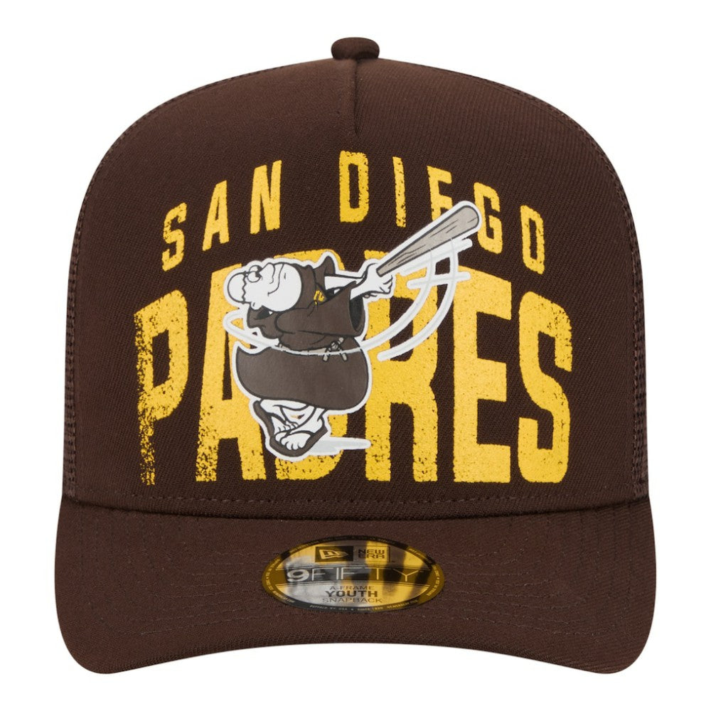 San Diego Padres New Era Youth Logo Fade A-Frame 9FIFTY Snapback Hat - MLB