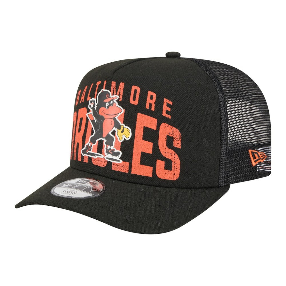 Baltimore Orioles New Era Youth Logo Fade A-Frame 9FIFTY Snapback Hat - MLB