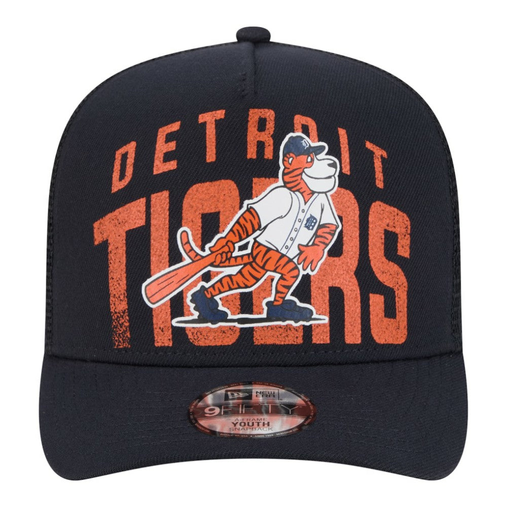 Detroit Tigers New Era Youth Logo Fade A-Frame 9FIFTY Snapback Hat - MLB
